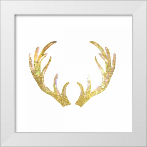 Splatter Antler 2 White Modern Wood Framed Art Print by Allen, Kimberly
