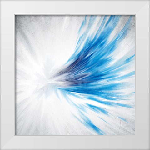 Indigo Streak White Modern Wood Framed Art Print by Allen, Kimberly