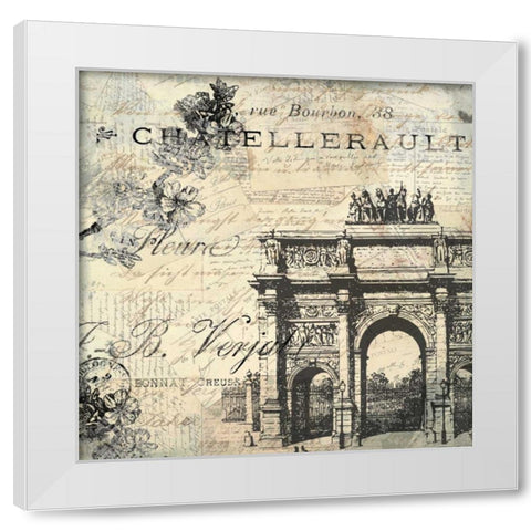 Paris Carte Postale 2 White Modern Wood Framed Art Print by Allen, Kimberly