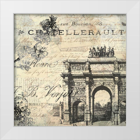 Paris Carte Postale 2 White Modern Wood Framed Art Print by Allen, Kimberly