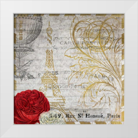 Golden Travel 1 White Modern Wood Framed Art Print by Allen, Kimberly