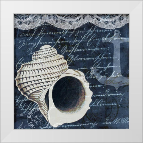 Shell Dreams 1 White Modern Wood Framed Art Print by Allen, Kimberly