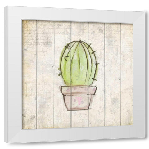 Watercolor Cactus 1 White Modern Wood Framed Art Print by Allen, Kimberly