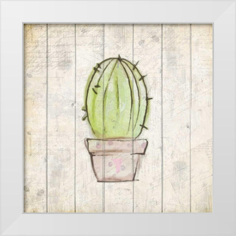 Watercolor Cactus 1 White Modern Wood Framed Art Print by Allen, Kimberly