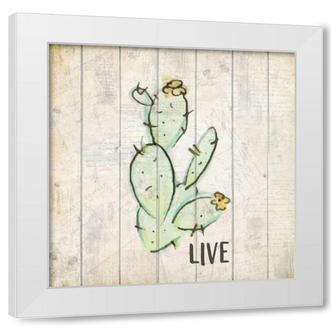 Watercolor Cactus Live White Modern Wood Framed Art Print by Allen, Kimberly