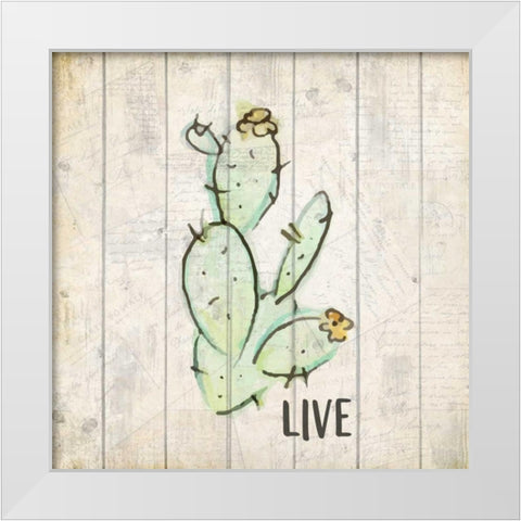 Watercolor Cactus Live White Modern Wood Framed Art Print by Allen, Kimberly