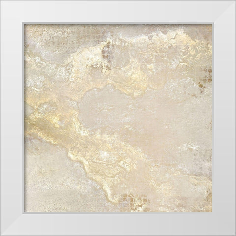 Golden Stream White Modern Wood Framed Art Print by Kimberly, Allen