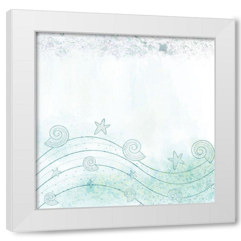 Splatter Sea White Modern Wood Framed Art Print by Kimberly, Allen
