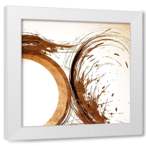 Copper Swirls 2 White Modern Wood Framed Art Print by Kimberly, Allen