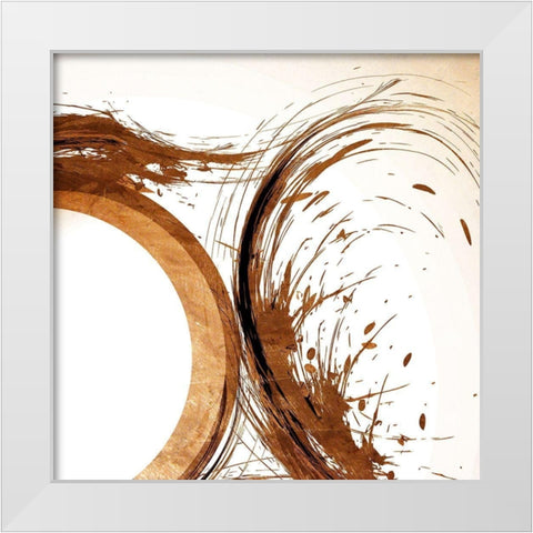 Copper Swirls 2 White Modern Wood Framed Art Print by Kimberly, Allen
