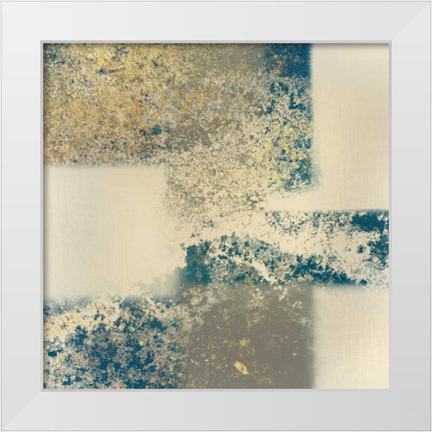 Blocking Gold 1 White Modern Wood Framed Art Print by Allen, Kimberly