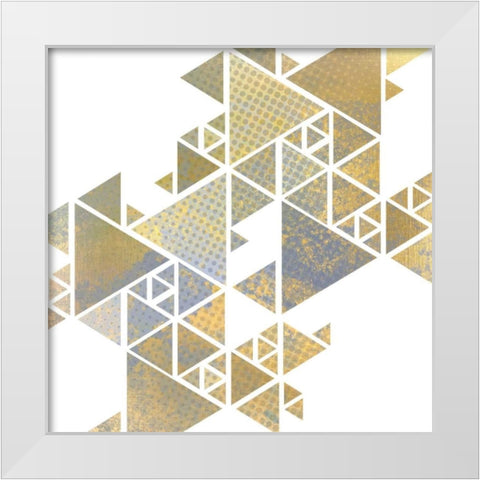 Triangle Gold 1 White Modern Wood Framed Art Print by Allen, Kimberly
