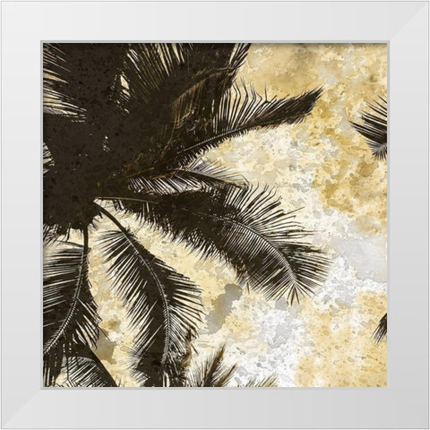 Palm Tree Gold 1 White Modern Wood Framed Art Print by Kimberly, Allen