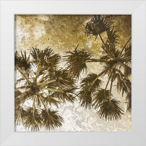 Palm Tree Gold 2 White Modern Wood Framed Art Print by Kimberly, Allen
