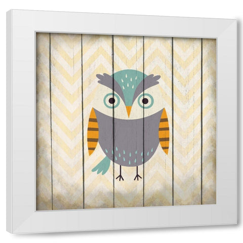 Owl 2 White Modern Wood Framed Art Print by Kimberly, Allen