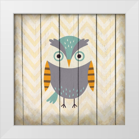 Owl 2 White Modern Wood Framed Art Print by Kimberly, Allen