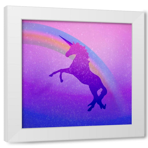 Ombre Unicorn 2 White Modern Wood Framed Art Print by Kimberly, Allen