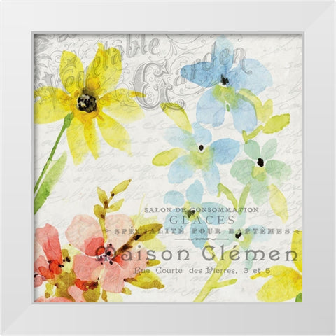 French Floral 2 White Modern Wood Framed Art Print by Allen, Kimberly