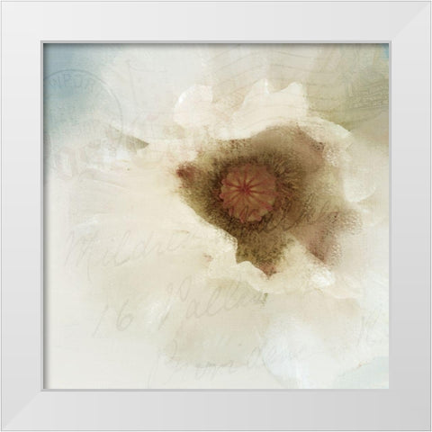 Postcard Poppy White Modern Wood Framed Art Print by Allen, Kimberly
