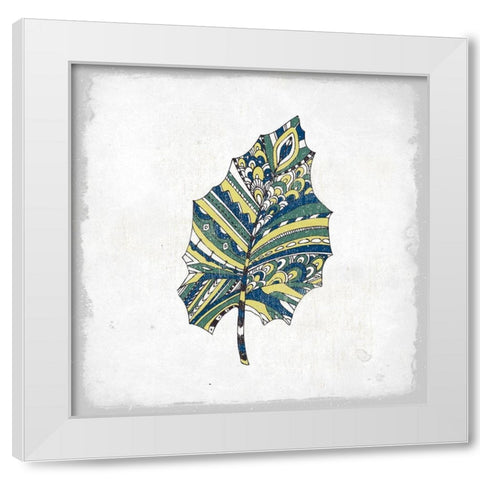 Henna Leaves 2 White Modern Wood Framed Art Print by Kimberly, Allen