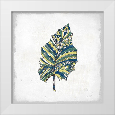 Henna Leaves 2 White Modern Wood Framed Art Print by Kimberly, Allen