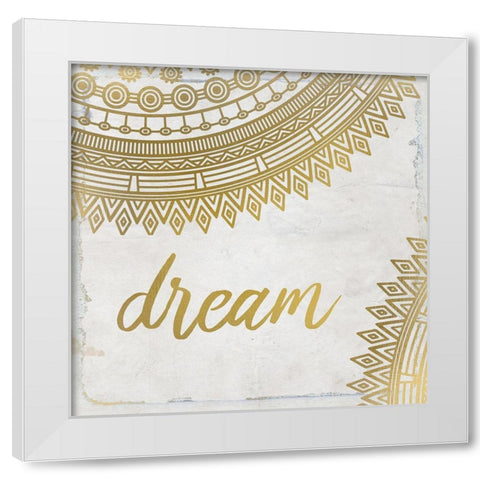 Henna Gold 1 White Modern Wood Framed Art Print by Kimberly, Allen