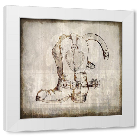 Wild West 1 White Modern Wood Framed Art Print by Kimberly, Allen