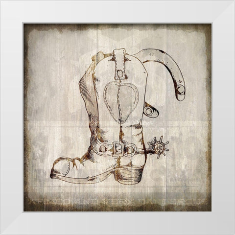 Wild West 1 White Modern Wood Framed Art Print by Kimberly, Allen