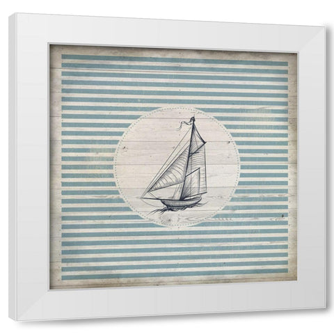 Lets Sail  2 White Modern Wood Framed Art Print by Kimberly, Allen
