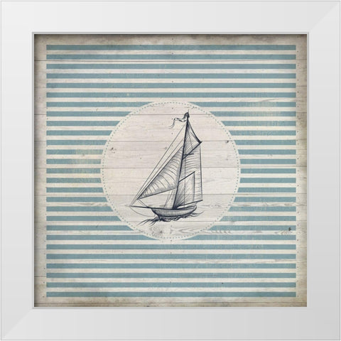 Lets Sail  2 White Modern Wood Framed Art Print by Kimberly, Allen