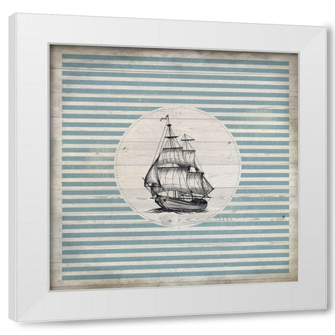 Lets Sail 1 White Modern Wood Framed Art Print by Kimberly, Allen