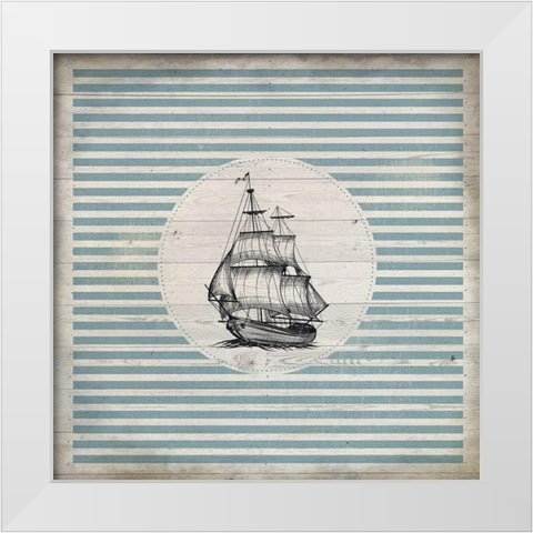 Lets Sail 1 White Modern Wood Framed Art Print by Kimberly, Allen