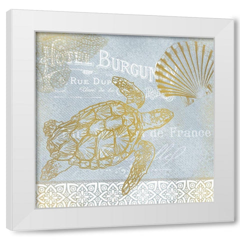 Azure Coastal Calm 3 White Modern Wood Framed Art Print by Kimberly, Allen