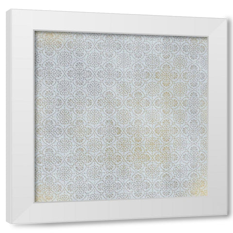 Azure Coastal Pattern 1 White Modern Wood Framed Art Print by Kimberly, Allen