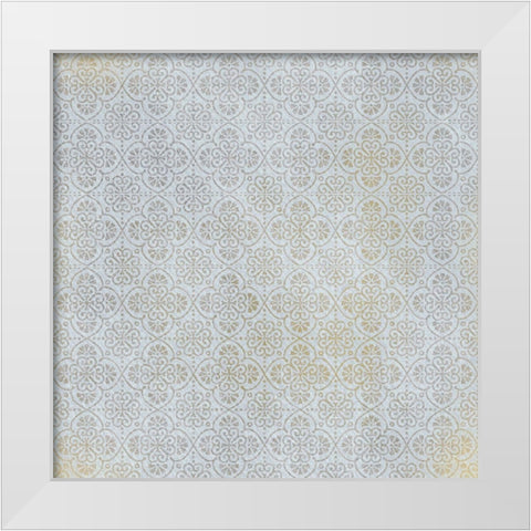 Azure Coastal Pattern 1 White Modern Wood Framed Art Print by Kimberly, Allen