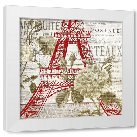 Paris Script Series 3 White Modern Wood Framed Art Print by Kimberly, Allen