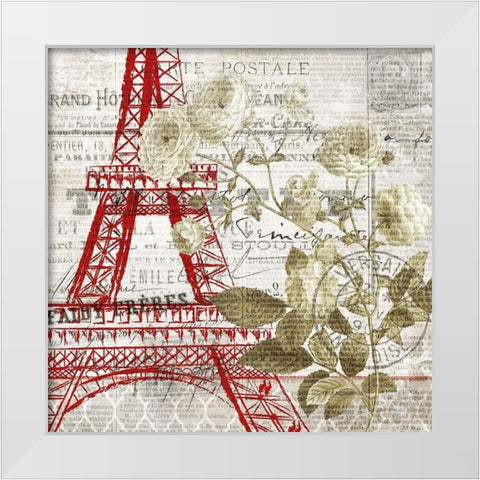 Paris Script Series 4 White Modern Wood Framed Art Print by Kimberly, Allen