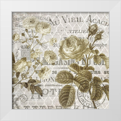 Paris Script Series 5 White Modern Wood Framed Art Print by Kimberly, Allen