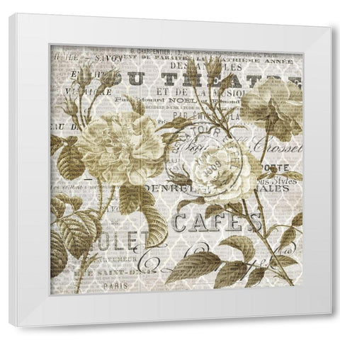 Paris Script Series 6 White Modern Wood Framed Art Print by Kimberly, Allen