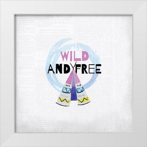 Newspaper Boho 2 White Modern Wood Framed Art Print by Kimberly, Allen