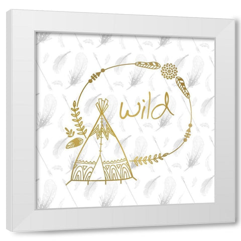 Feathered Wild White Modern Wood Framed Art Print by Kimberly, Allen