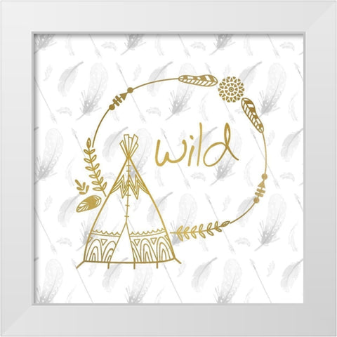 Feathered Wild White Modern Wood Framed Art Print by Kimberly, Allen