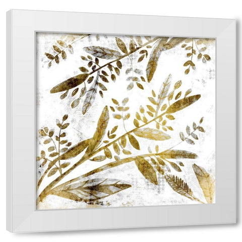 Botanical in Gold 1 White Modern Wood Framed Art Print by Kimberly, Allen