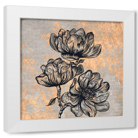 Notes on Floral 3 White Modern Wood Framed Art Print by Kimberly, Allen
