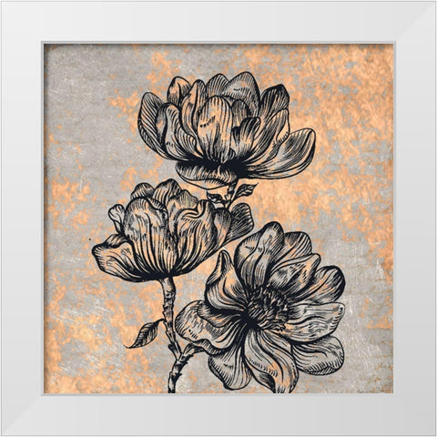 Notes on Floral 3 White Modern Wood Framed Art Print by Kimberly, Allen