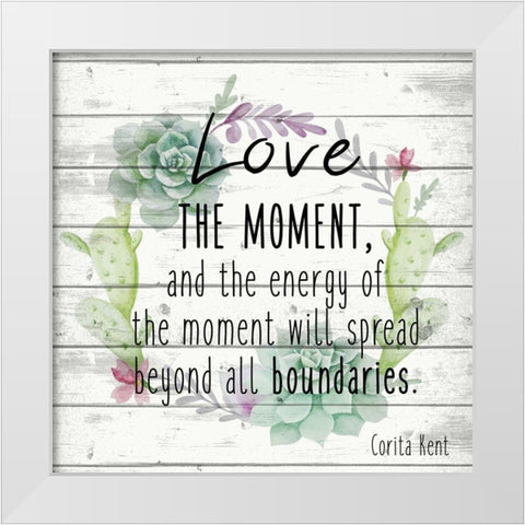 Love the Moment 1 White Modern Wood Framed Art Print by Kimberly, Allen
