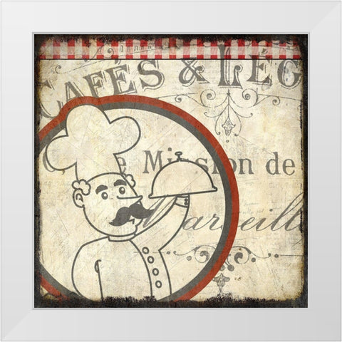 Cafes 2 White Modern Wood Framed Art Print by Kimberly, Allen