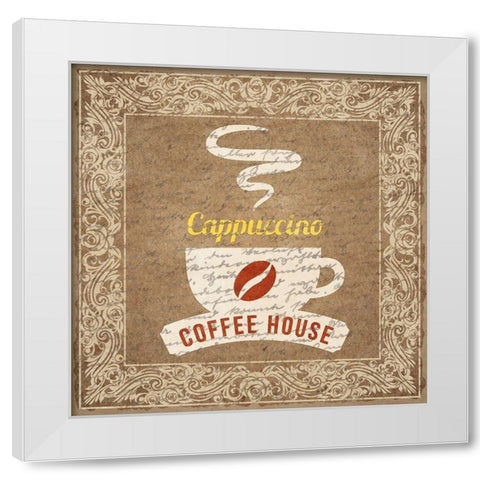 Coffee House 1 White Modern Wood Framed Art Print by Kimberly, Allen