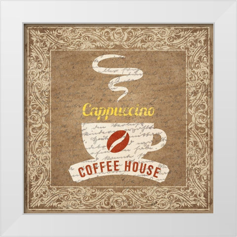 Coffee House 1 White Modern Wood Framed Art Print by Kimberly, Allen