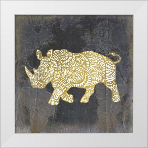 Global Animals 1 White Modern Wood Framed Art Print by Kimberly, Allen